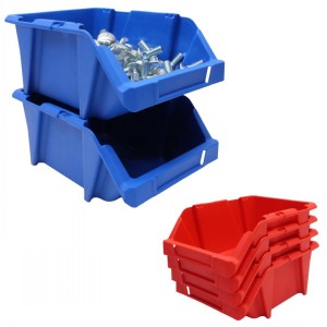 Stack & Nest Plastic Parts Bins Size D 10 Pack